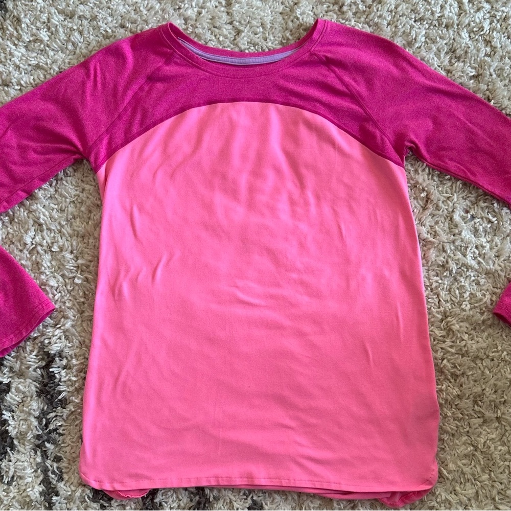 Champion Kids Two-Tone Pink Long Sleeve Tee
